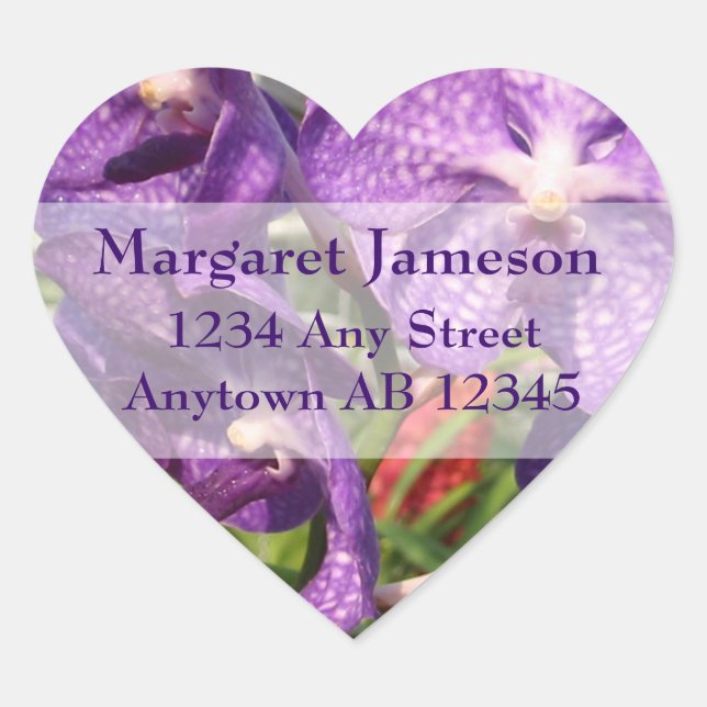 Purple Floral Wedding Return Address Label (Front)