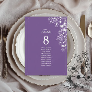 Purple Floral Wedding Seating Chart