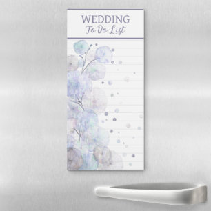 Purple Floral Wedding To Do List Magnetic Notepad