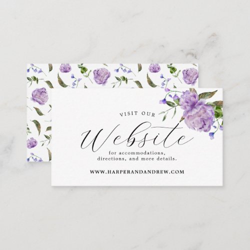 Purple Floral Wedding Website   Enclosure Card
