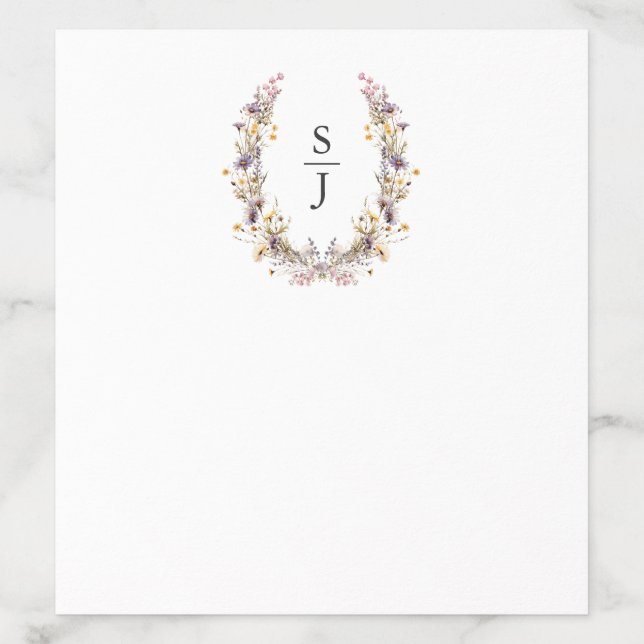 Purple Floral Wildflower Wedding  Envelope Liner (Design)