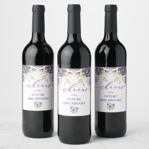 Purple Floral Wine Label