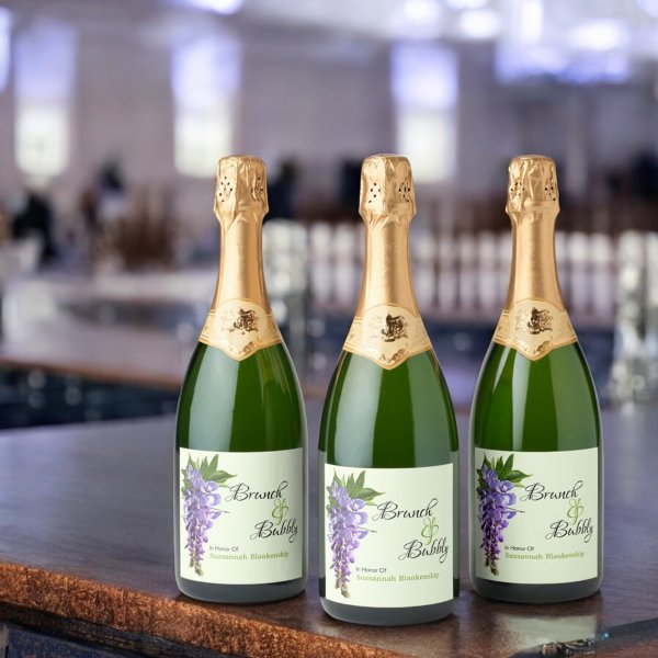 Purple Floral Wisteria Brunch Bubbly Bridal Shower