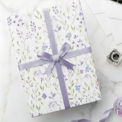 Purple Floral Wrapping Paper