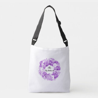 Purple Floral Wreath Bridesmaid Tote Bag