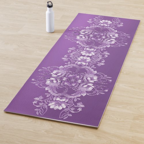 Purple Floral Yoga Mat