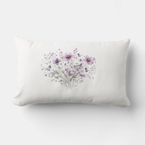 Purple floralsThrow Pillow