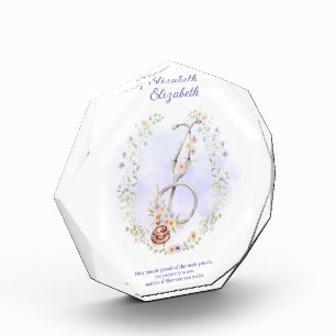 Purple FloralWreath Stethoscope Nurse Appreciation Acrylic Award