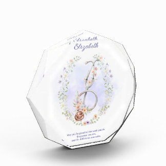 Purple FloralWreath Stethoscope Nurse Appreciation Acrylic Award
