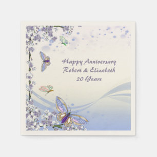 Purple Florets & Butterflies Personalize Party Napkins
