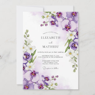 Purple Flourishing Orchid Wedding Invitation