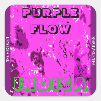 PURPLE FLOW INDICA SQUARE STICKER