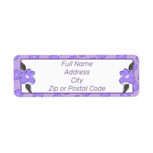 Purple flower accented label (Front)