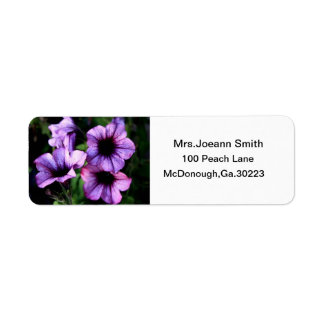 PURPLE FLOWER ADDRESS LABLES LABEL
