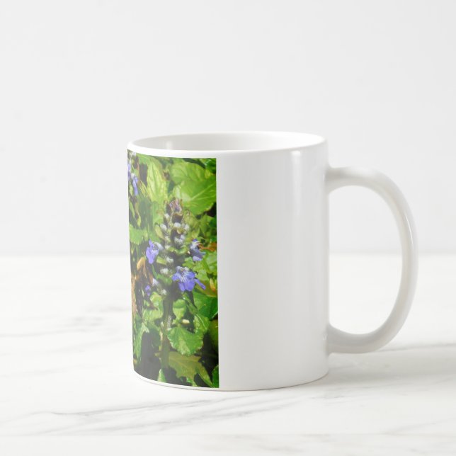 Purple Flower and Bumble Bee Coffee Mug (Right)