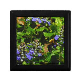 Purple Flower and Bumble Bee Jewelry Box