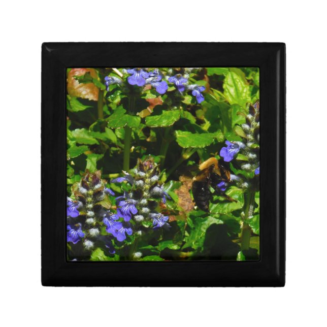 Purple Flower and Bumble Bee Jewelry Box (Front)