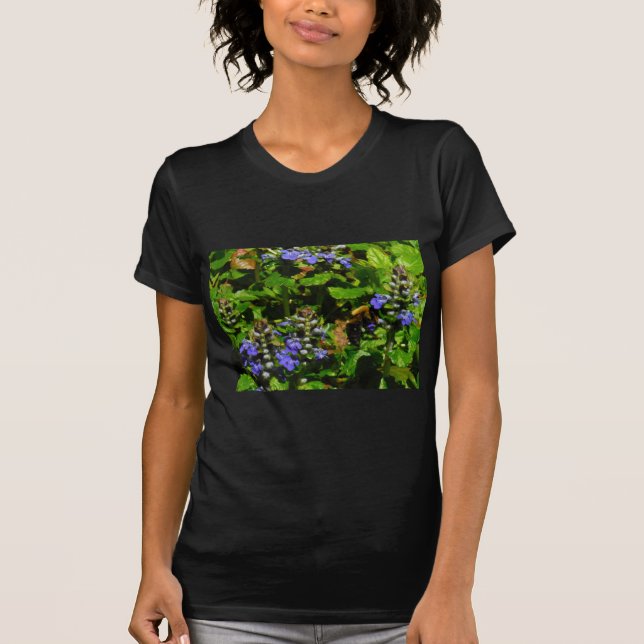 Purple Flower and Bumble Bee T-Shirt (Front)