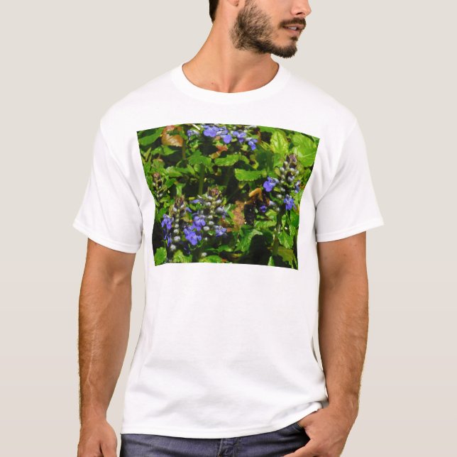 Purple Flower and Bumble Bee T-Shirt (Front)