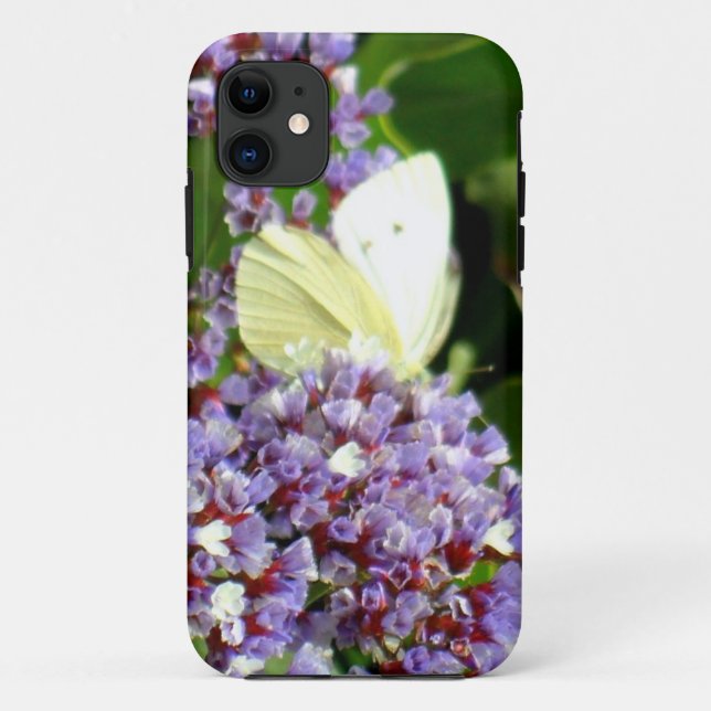 Purple Flower and Butterfly Case-Mate iPhone Case (Back)