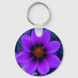 Purple Flower at Dusk Keychain