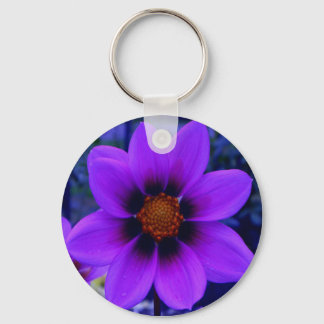 Purple Flower at Dusk Keychain