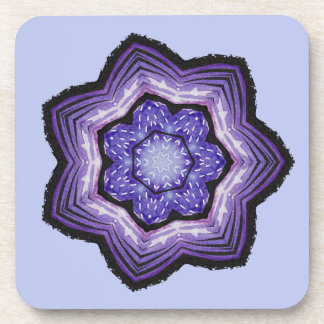 Purple Flower Beautiful Abstract Art Beverage Coaster