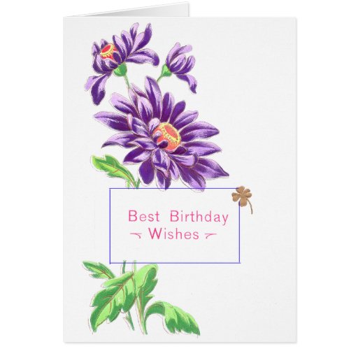 Purple Flower Birthday Cards | Zazzle