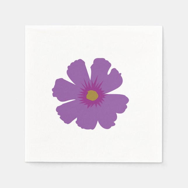 Purple Flower Birthday Napkins (Front)