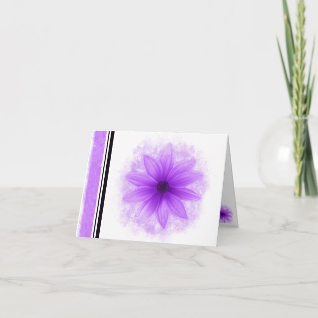 Purple flower blank note card (Front)