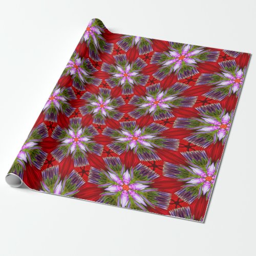 Purple Flower Bud Pattern Wrapping Paper
