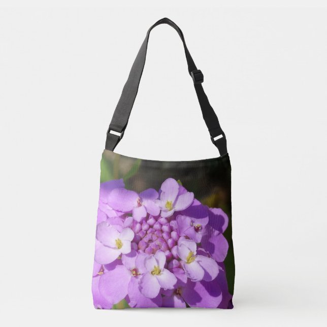 Purple Flower Bud Photo Crossbody Bag (Front)