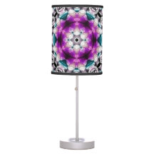 Purple flower burst table lamp
