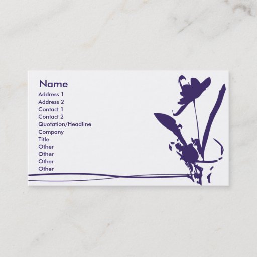 Customizable Purple Flower - Business Business Cards