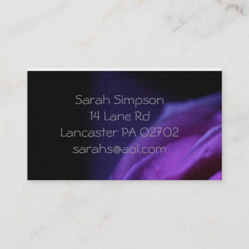 Customizable purple flower  business cards