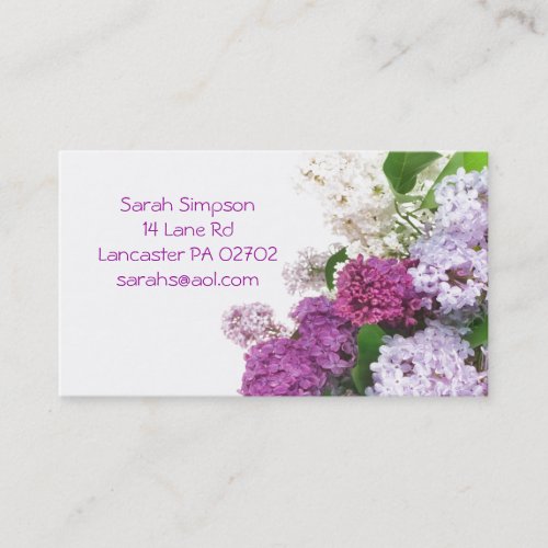purple flower  business cards