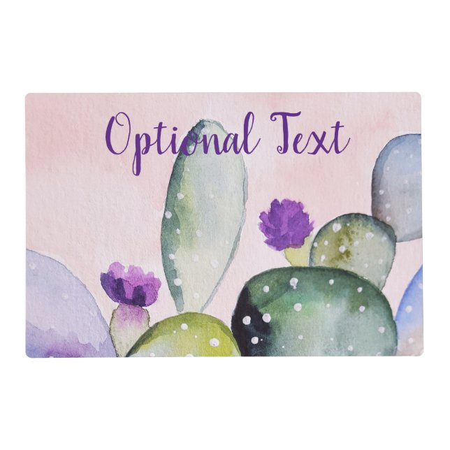 Purple Flower Cactus (Nopal) Placemat (Front)