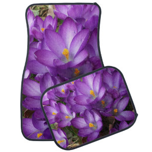 Purple Flower Car Floor Mats (Full Set)