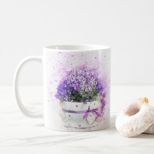 Purple Flower Coffee Mug (With Donut)