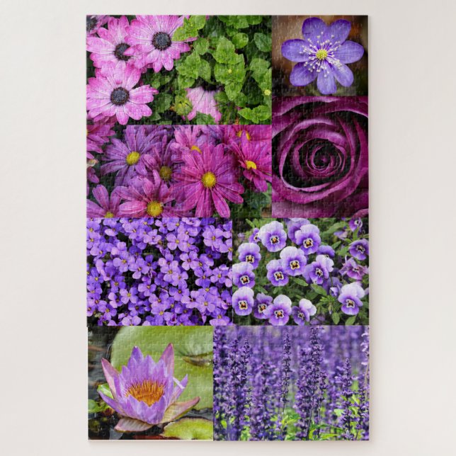 Purple Flower Collage Jigsaw Puzzle (Vertical)