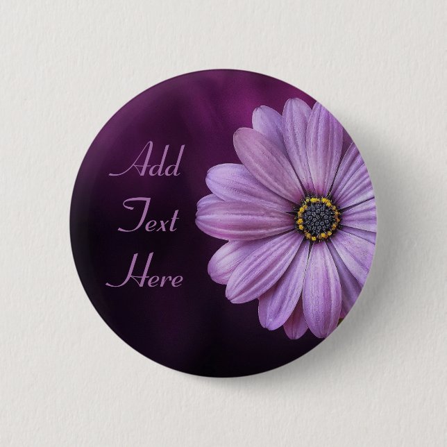 Purple Flower Custom Button (Front)