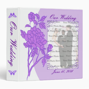 Purple Flower Custom Photo Album 3 Ring Binder