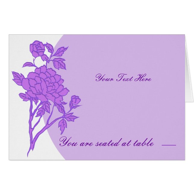 Purple Flower Custom Place Cards (Front Horizontal)