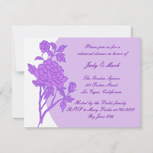 Purple Flower Custom Rehearsal Dinner Invitation