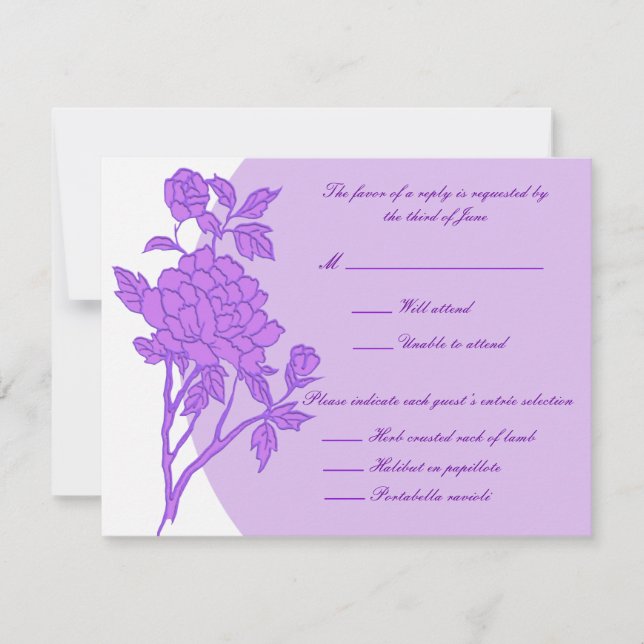 Purple Flower Custom Response Cards (Front)