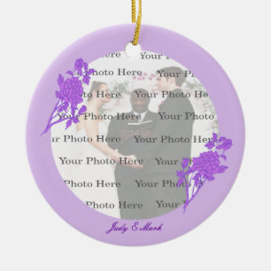 Purple Flower Custom Round Ornament
