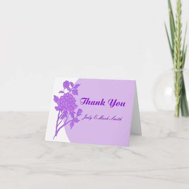 Purple Flower Custom Thank You Cards (Front)