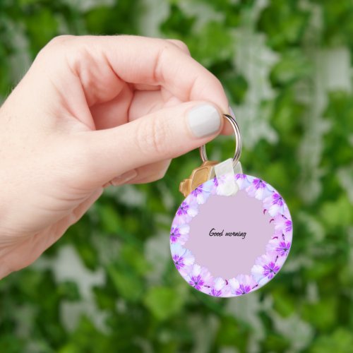 Purple Flower design  Keychain