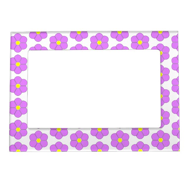Purple Flower Design Magnetic Frame (Front)