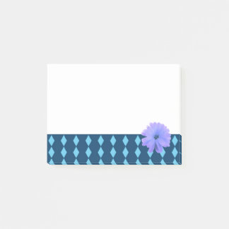 Purple Flower Diamond Pattern Border Post-it Notes
